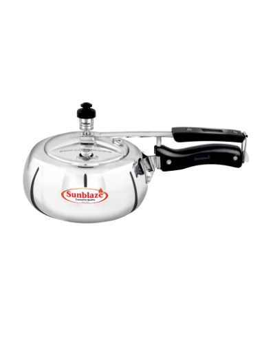 Sunblaze Style-O-Curve Anti-Bulging Fuel Efficient Base With 60 Months Warranty 2 L Pressure Cooker Aluminium