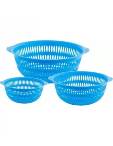 POLYSET Fruty Plastic Multipurpose Round Basket Small Medium Large 3 pc set