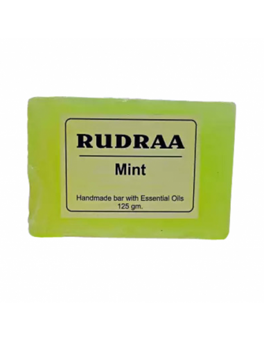 Rudraa Forever Mint Handmade Bar(Soap) With Essential Oils 125gm