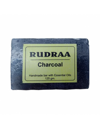 Rudraa Forever Charcoal Handmade Bar(Soap) With Essential Oils 125 gm