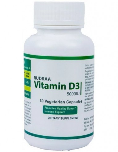 Rudraa Vitamin D3 Capsule Helps To Treat And Prevent Bone Disorders, 60 Capsules