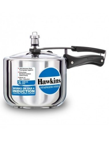 Hawkins 3 Litre Pressure Cooker Stainless Steel Cooker Tall Design Cooker Induction Cooker Silver HSS3T